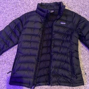 Girls black patagonia down jacket